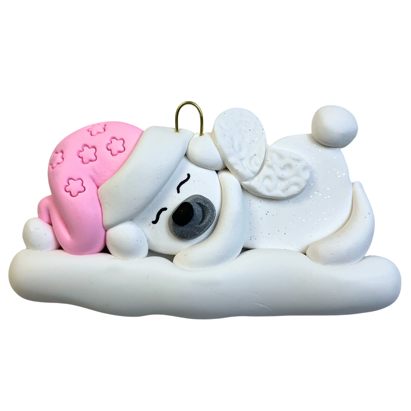 Polar Bear Memorial Baby Christmas Ornament - Pink