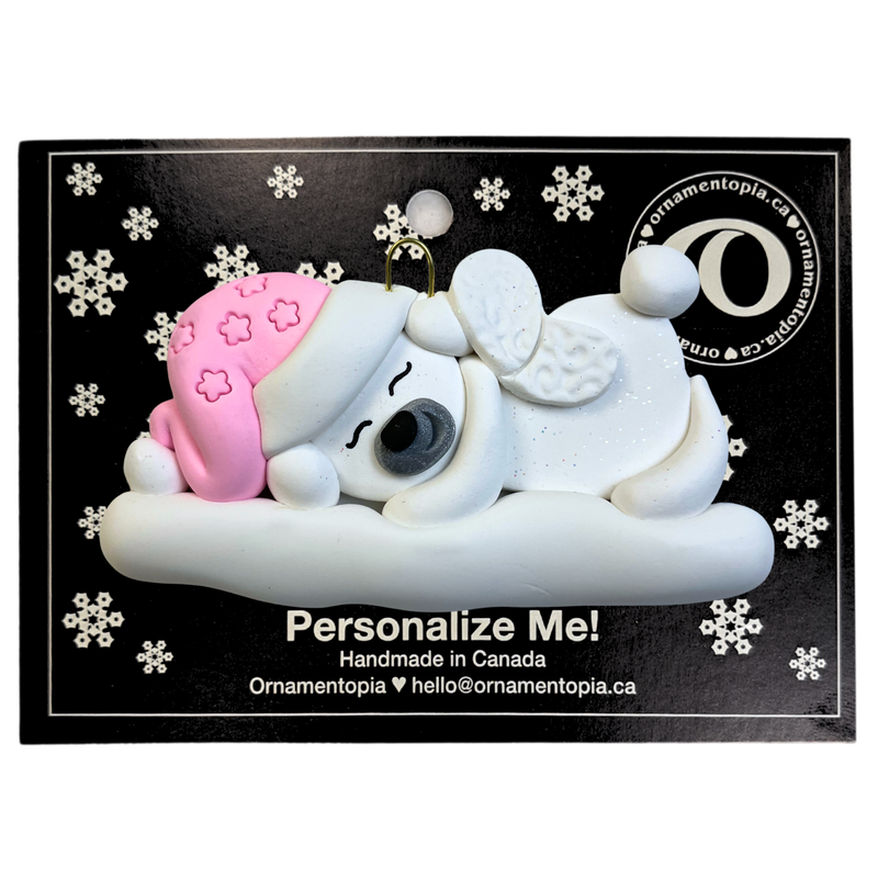 Polar Bear Memorial Baby Christmas Ornament - Pink