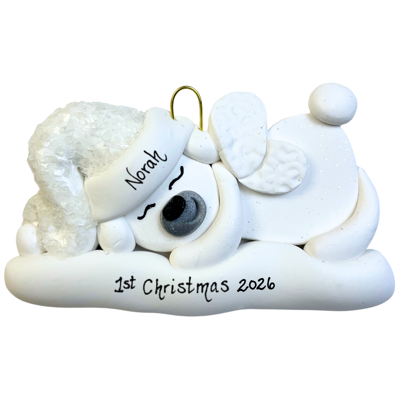 Polar Bear Memorial Baby Christmas Ornament - White