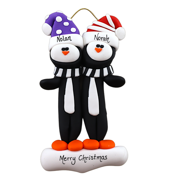 Penguin Family of 2 Ornament