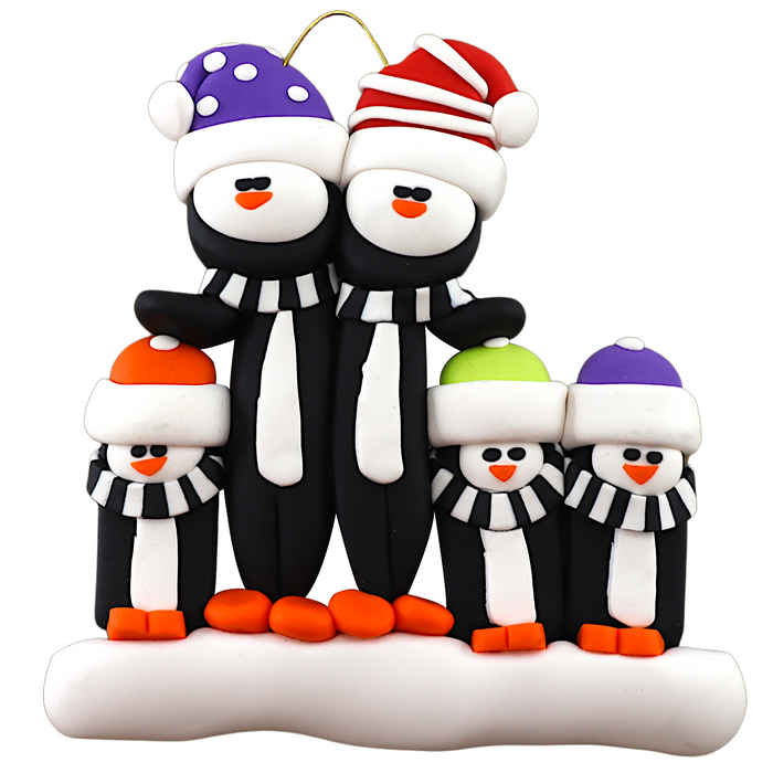 Penguin Family of 5 Ornament