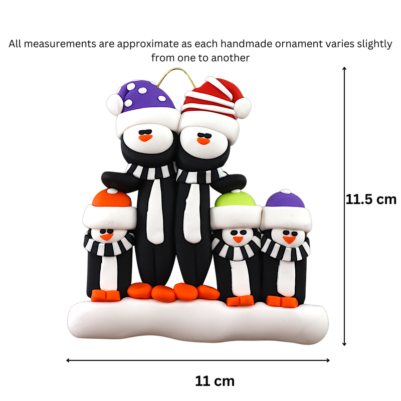 Penguin Family of 5 Christmas Ornament