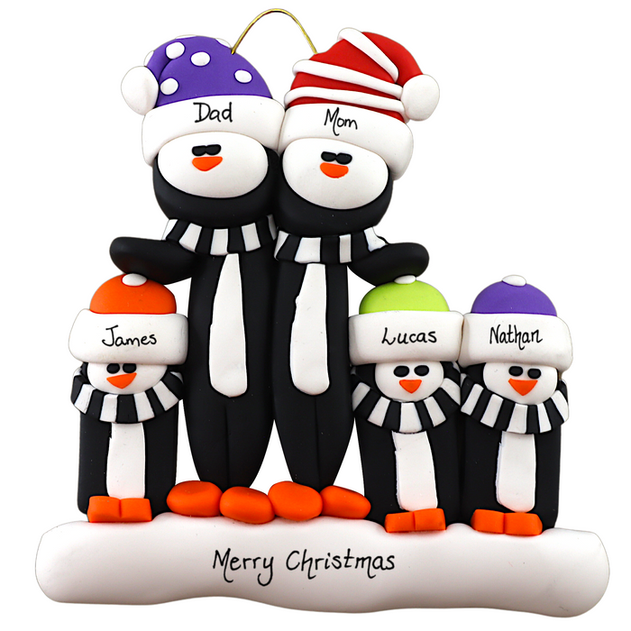 Penguin Family of 5 Ornament