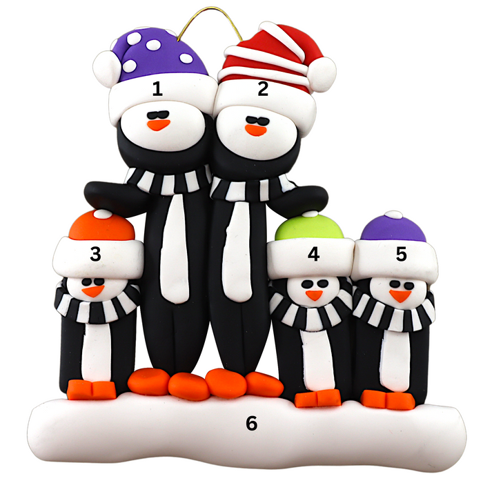 Penguin Family of 5 Ornament