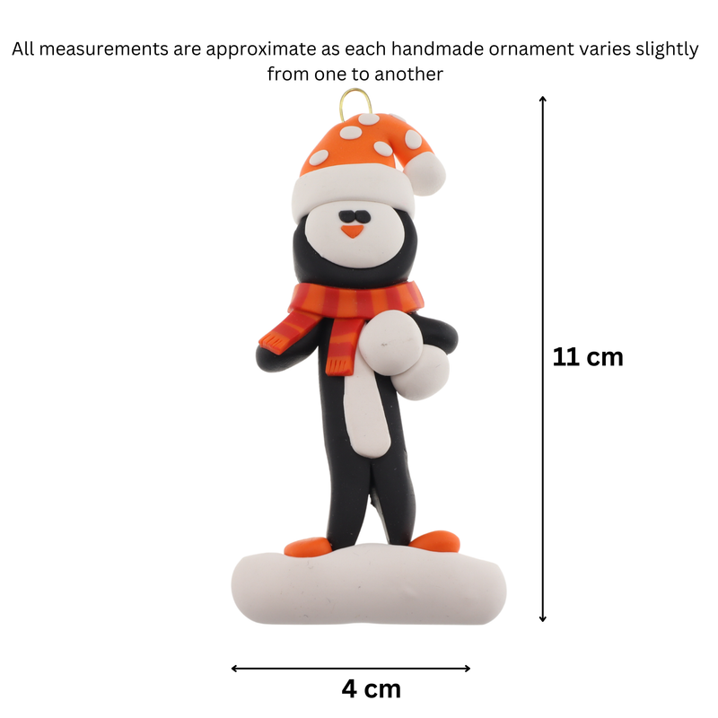 Penguin Christmas Ornament - Orange