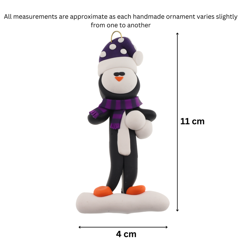 Penguin Christmas Ornament - Purple