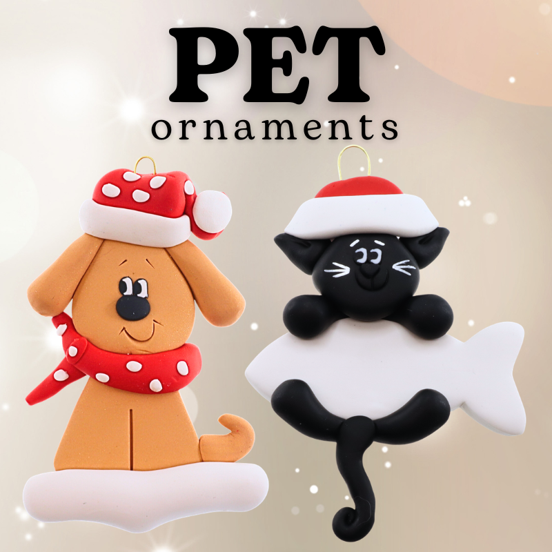 A Snowmen Couple with Cat Christmas Ornament that can be Personalized