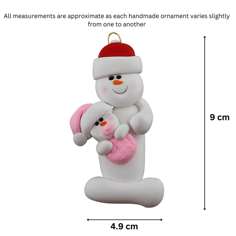 Pink Baby Family of 2 Christmas Ornament