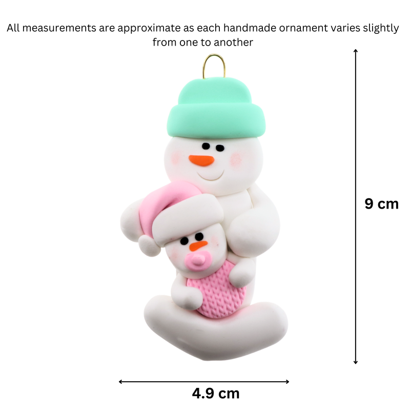 Pink Baby Family of 2 Christmas Ornament (new colors)