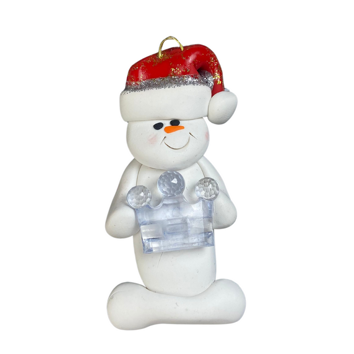 Snowman Princess Crystal Clear Ornament