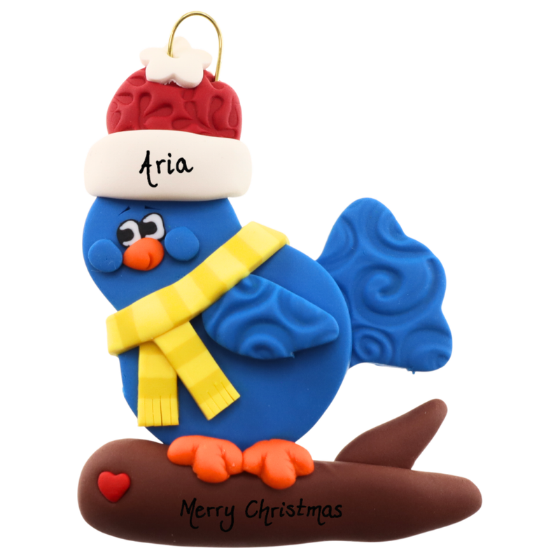Yule Tide Songbird Blue Bird Christmas Ornament