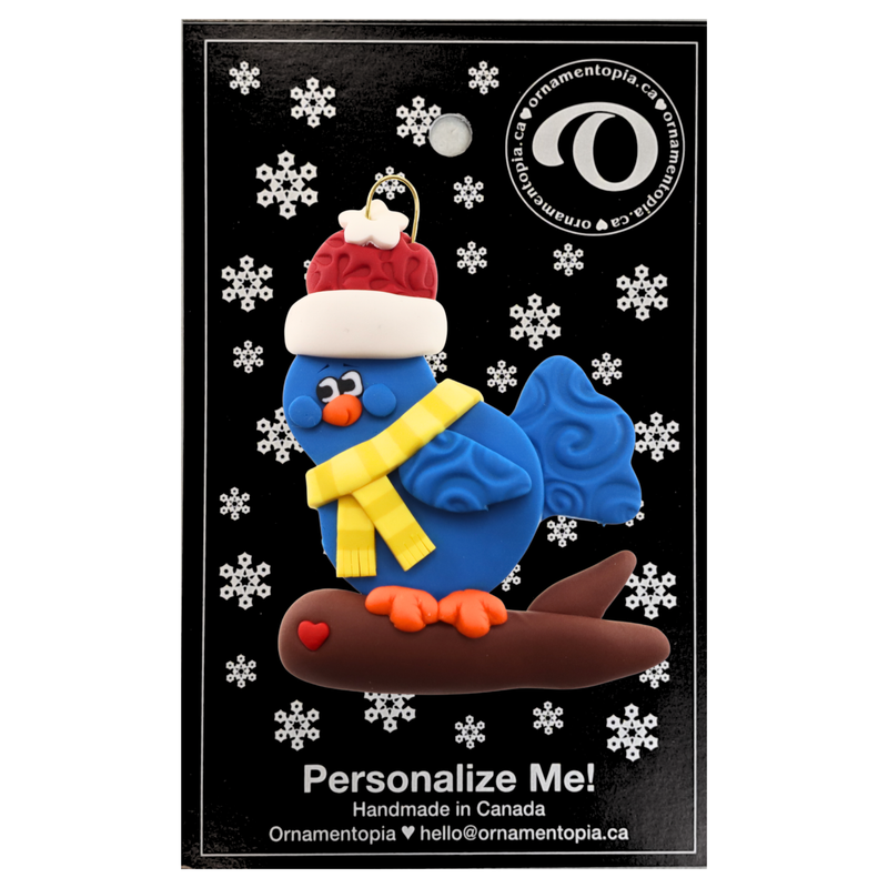 Yule Tide Songbird Blue Bird Christmas Ornament