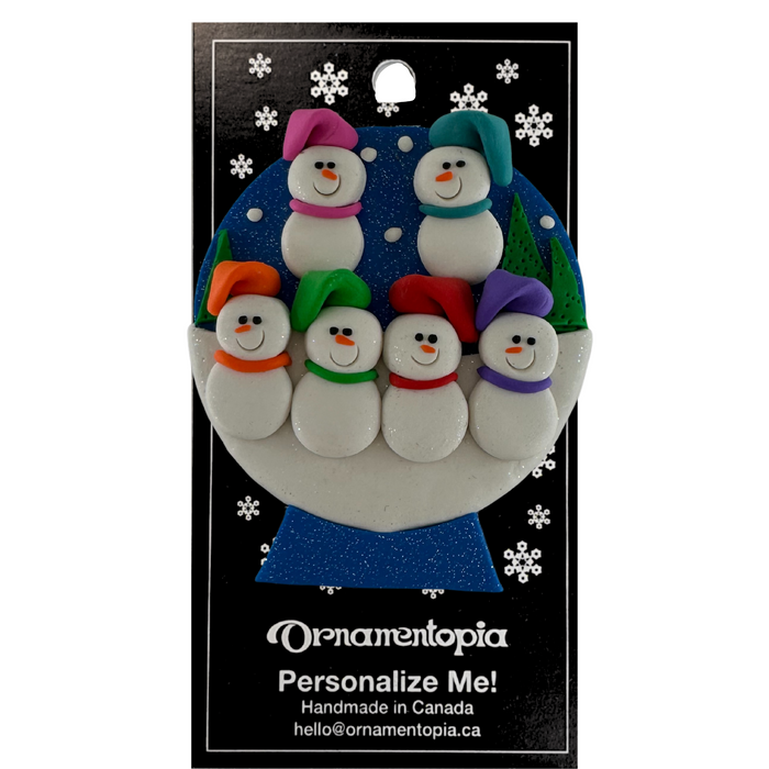 Snow Globe Family of 6 Ornament