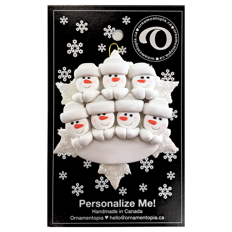 Snowflake Family of 7 Christmas Ornament
