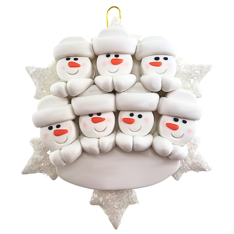 Snowflake Family of 7 Christmas Ornament