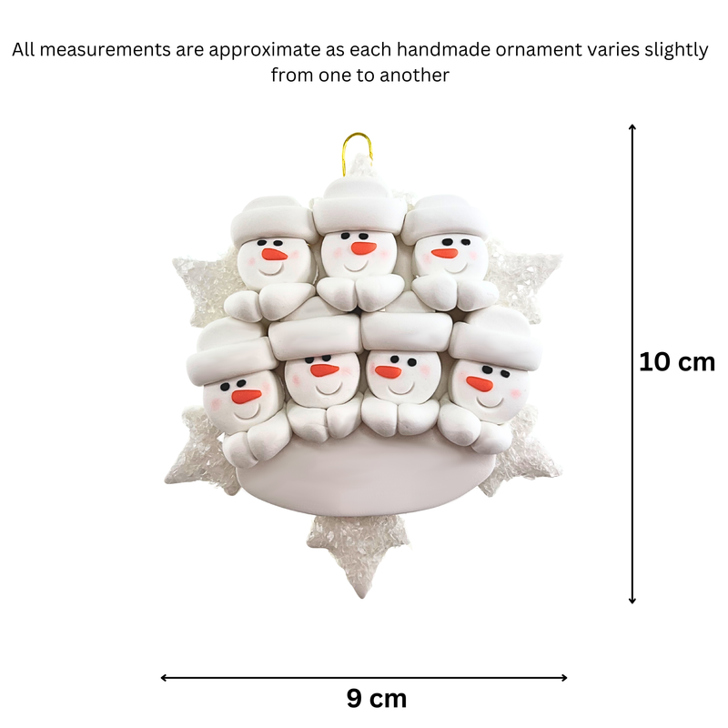 Snowflake Family of 7 Christmas Ornament