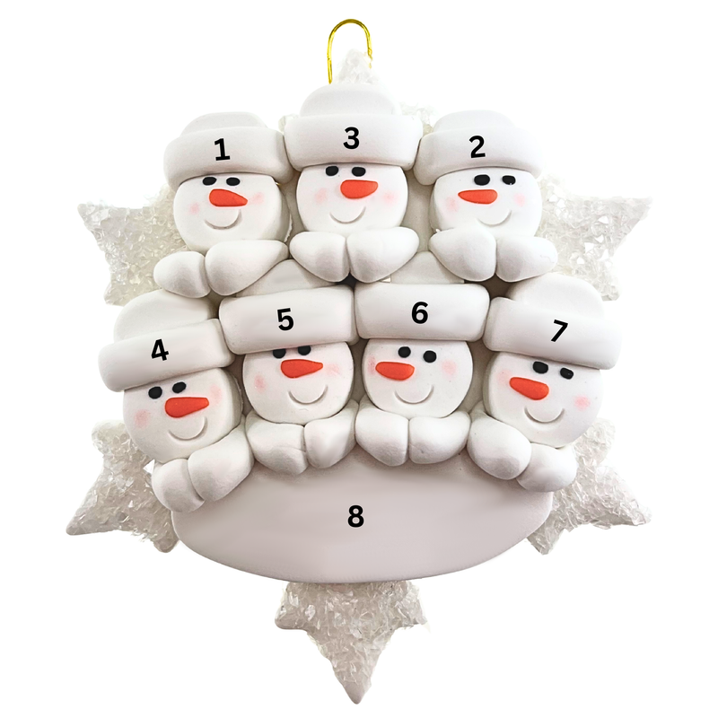 Snowflake Family of 7 Christmas Ornament