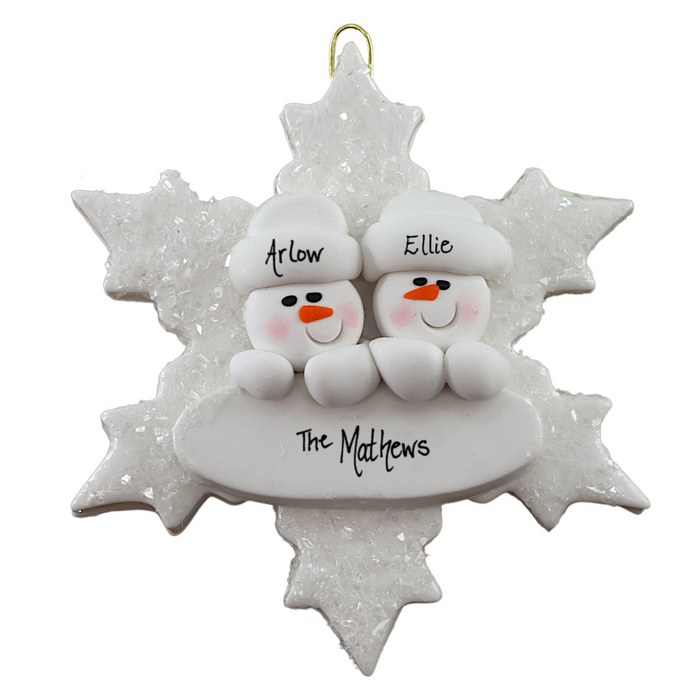 Snowflake Family of 2 Ornament