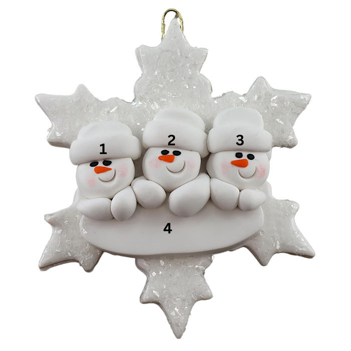 Snowflake Family of 3 Ornament