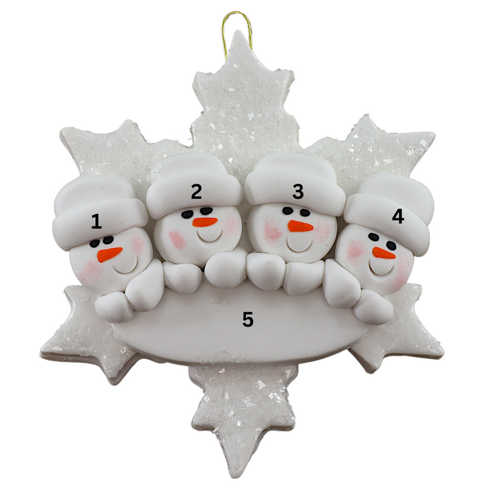 Snowflake Family of 4 Ornament