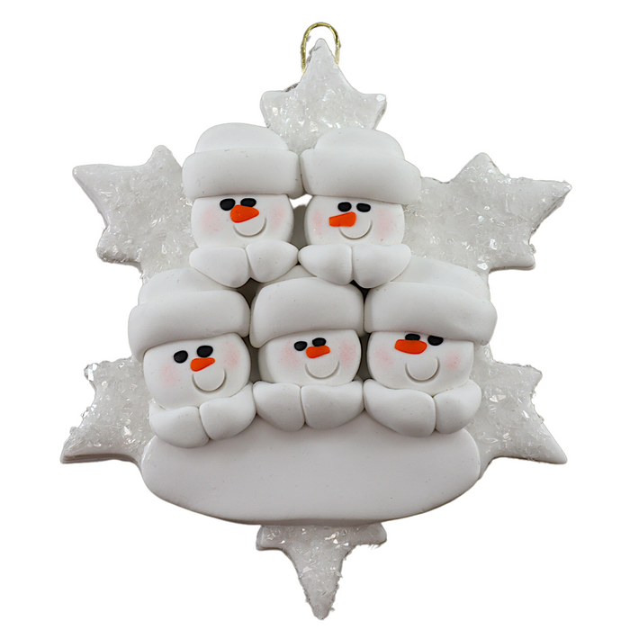 Snowflake Family of 5 Ornament