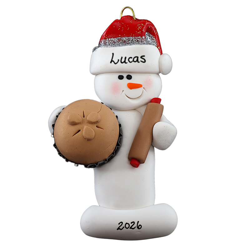 Snowman Baker Christmas Ornament