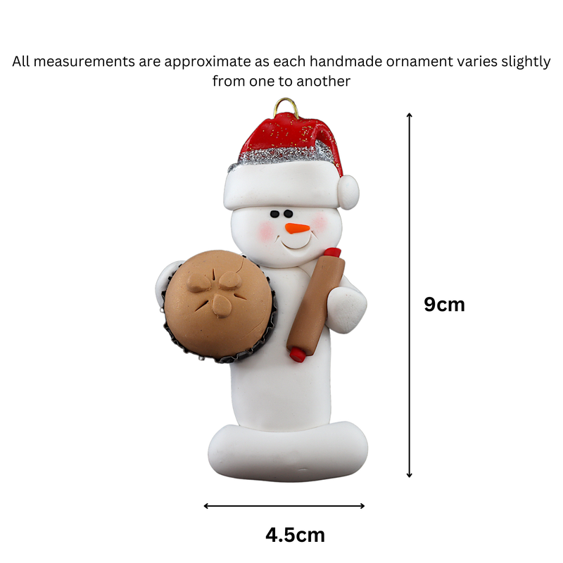 Snowman Baker Christmas Ornament