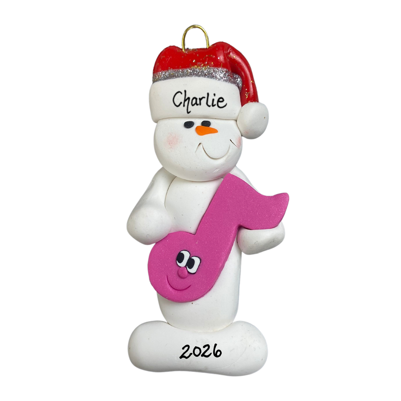 Snowman Band Member Pink Christmas Ornament