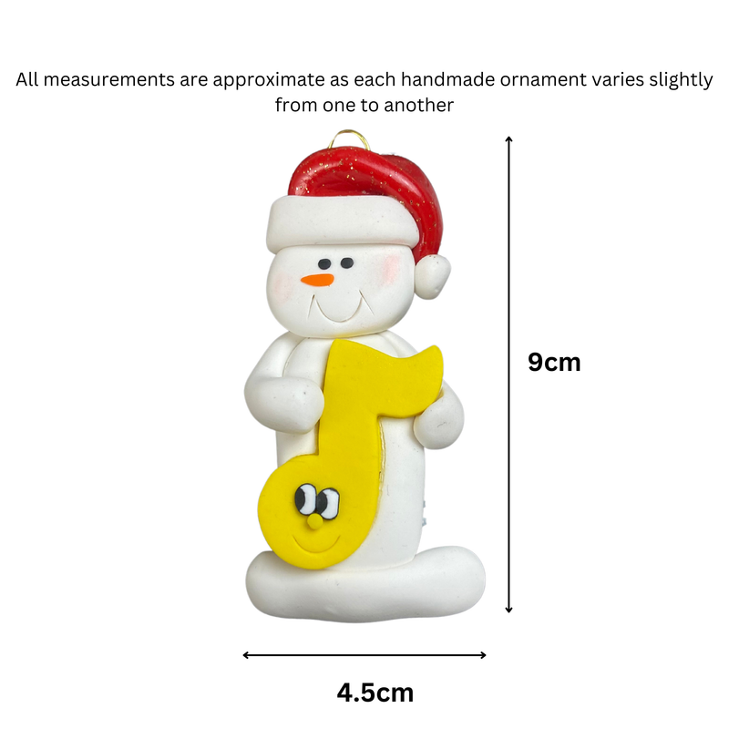 Snowman Band Member Yellow Christmas Ornament