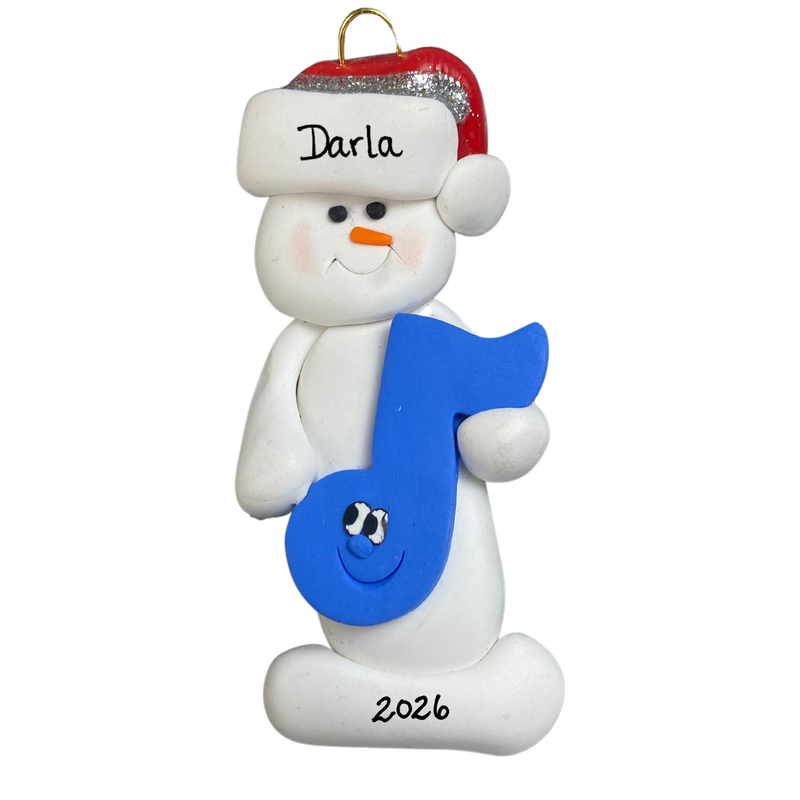 Snowman Band Member Blue Christmas Ornament