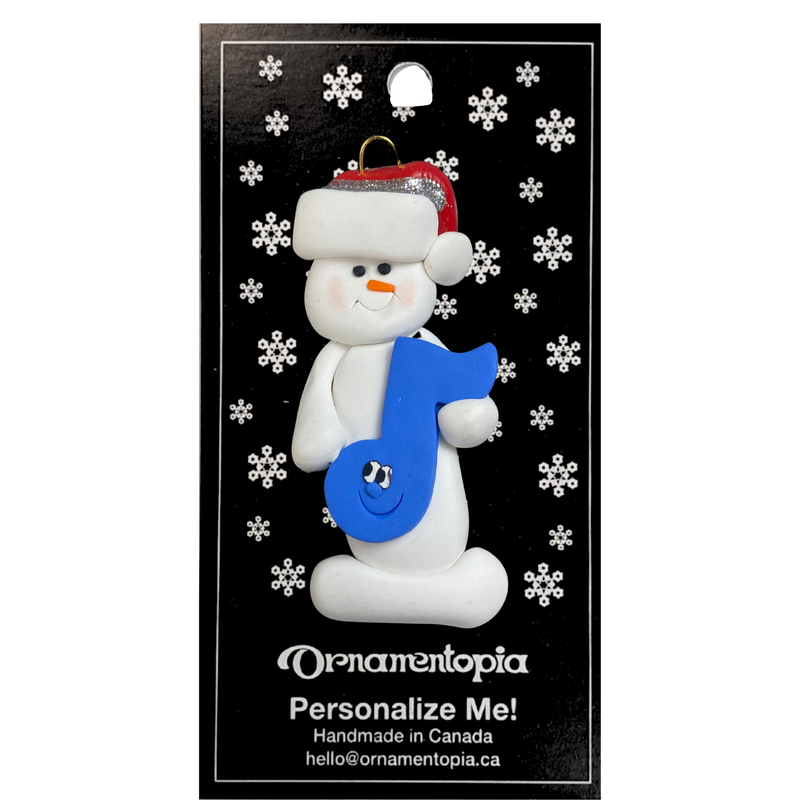 Snowman Band Member Blue Christmas Ornament