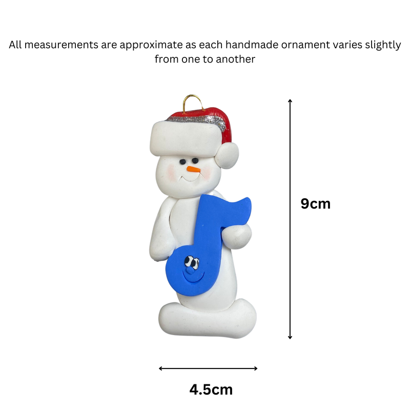 Snowman Band Member Blue Christmas Ornament
