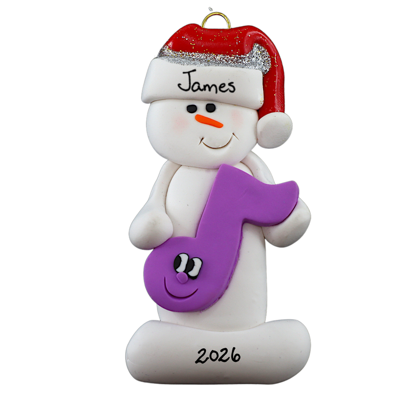 Snowman Band Member Purple Christmas Ornament