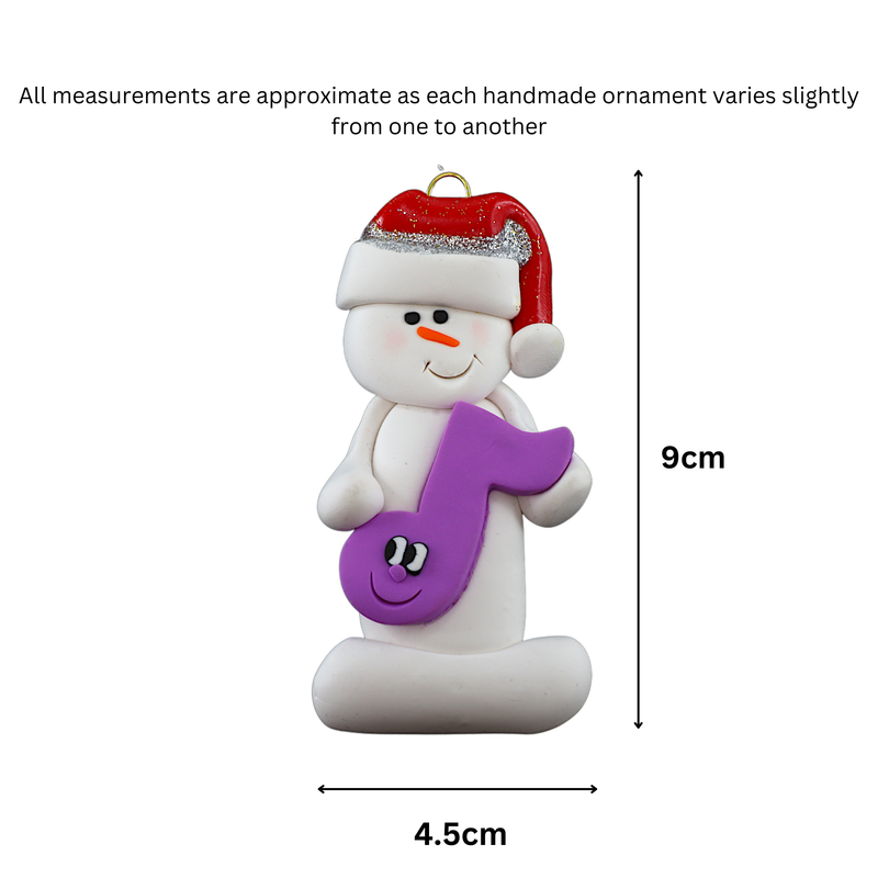 Snowman Band Member Purple Christmas Ornament