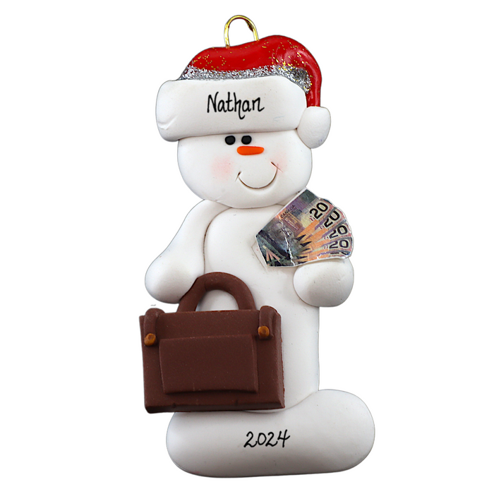 Snowman Banker Ornament