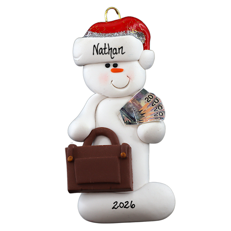 Snowman Banker Christmas Ornament