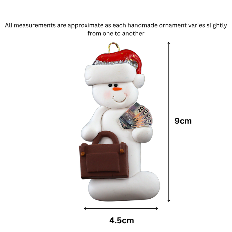Snowman Banker Christmas Ornament