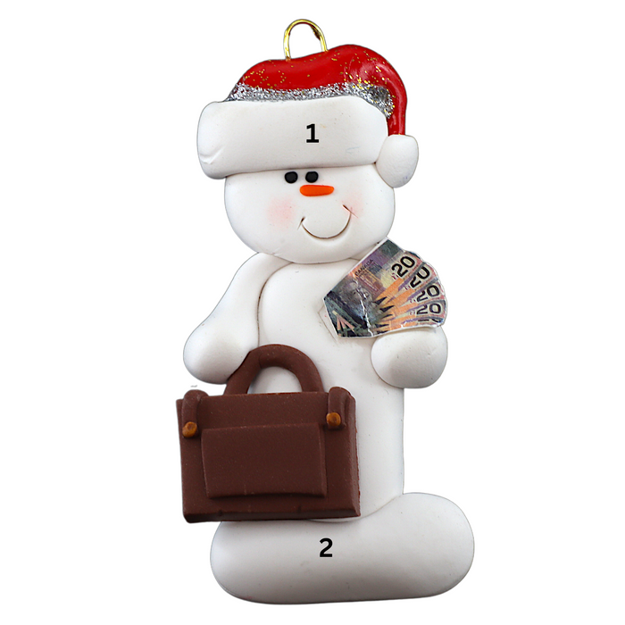 Snowman Banker Ornament