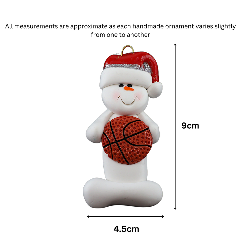 Snowman Basketball Player Christmas Ornament