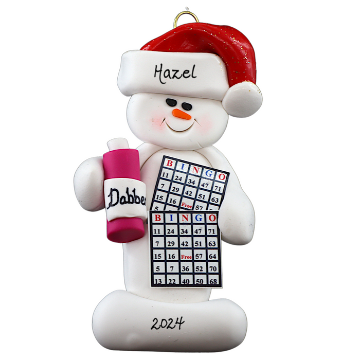 Snowman Bingo Player Ornament