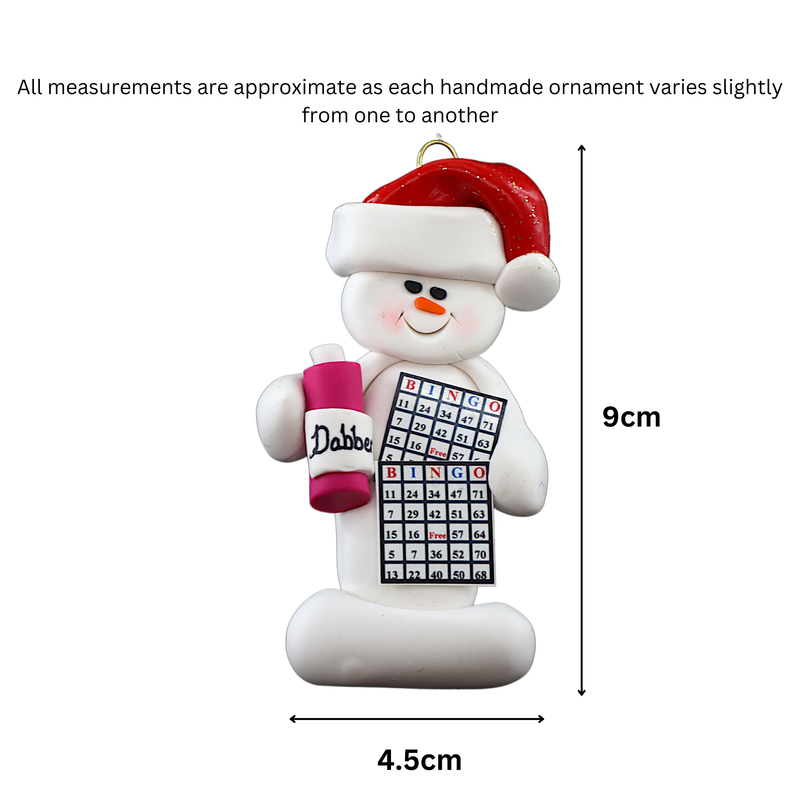 Snowman Bingo Player Christmas Ornament