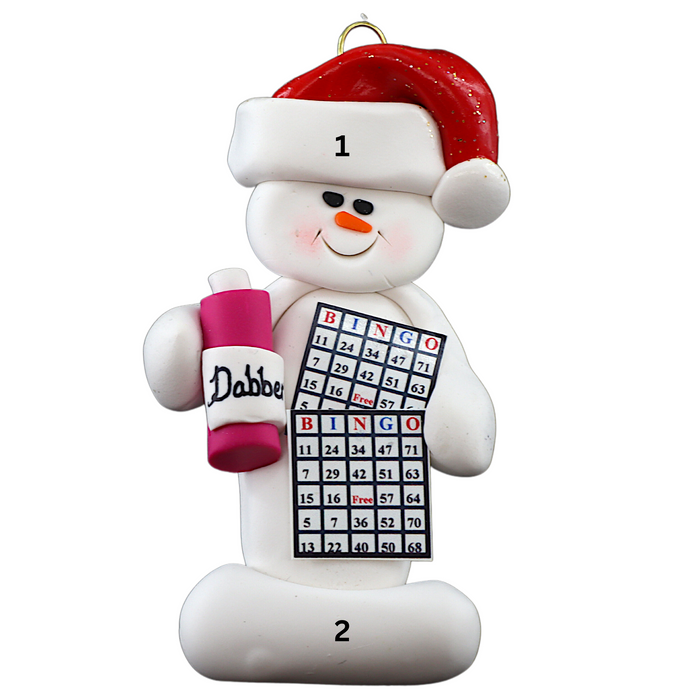 Snowman Bingo Player Ornament