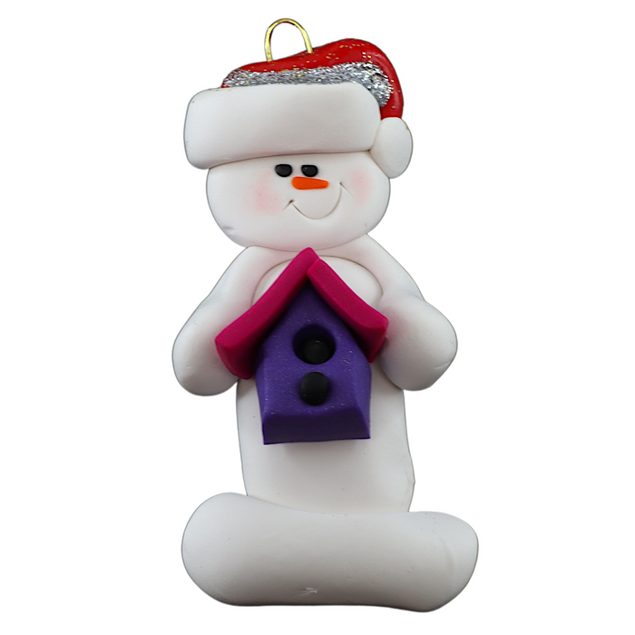 Snowman Birdwatcher Ornament