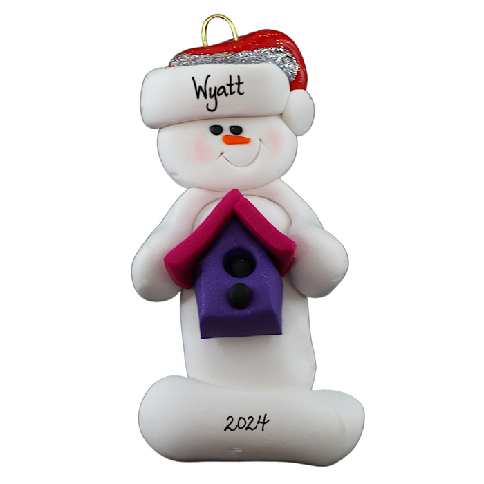 Snowman Birdwatcher Ornament