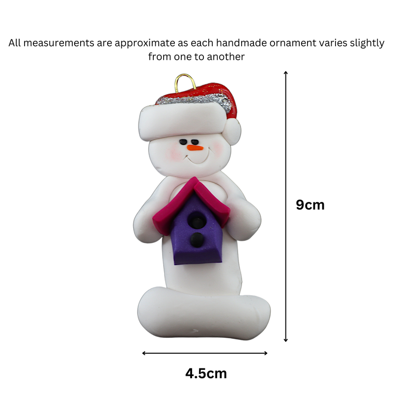 Snowman Birdwatcher Christmas Ornament