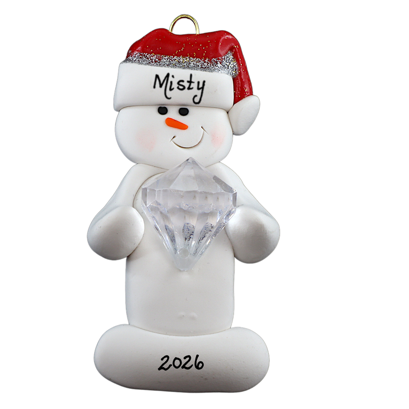 Snowman Bling Lover Christmas Ornament