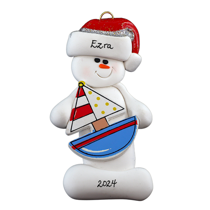 Snowman Boater Ornament