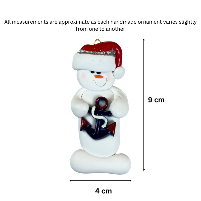 Snowman Boater Christmas Ornament