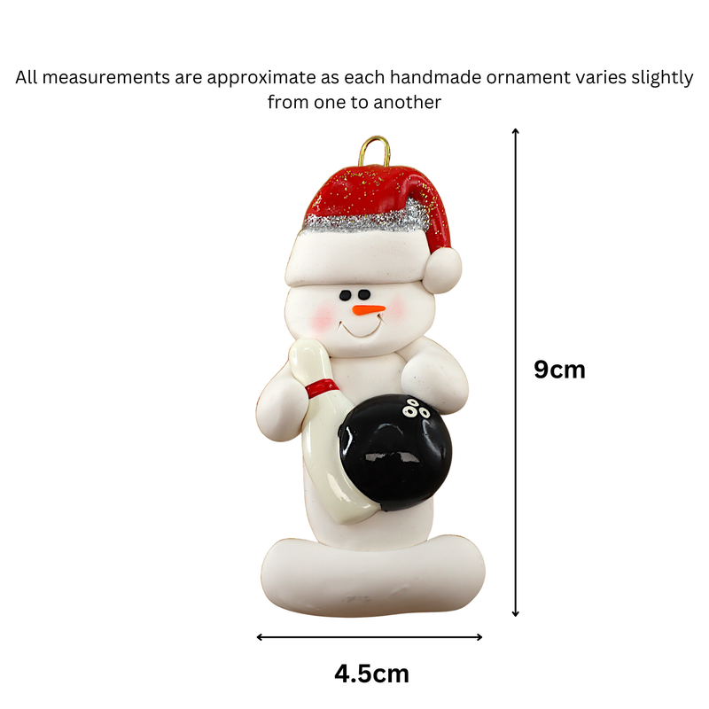 Snowman Bowler Christmas Ornament