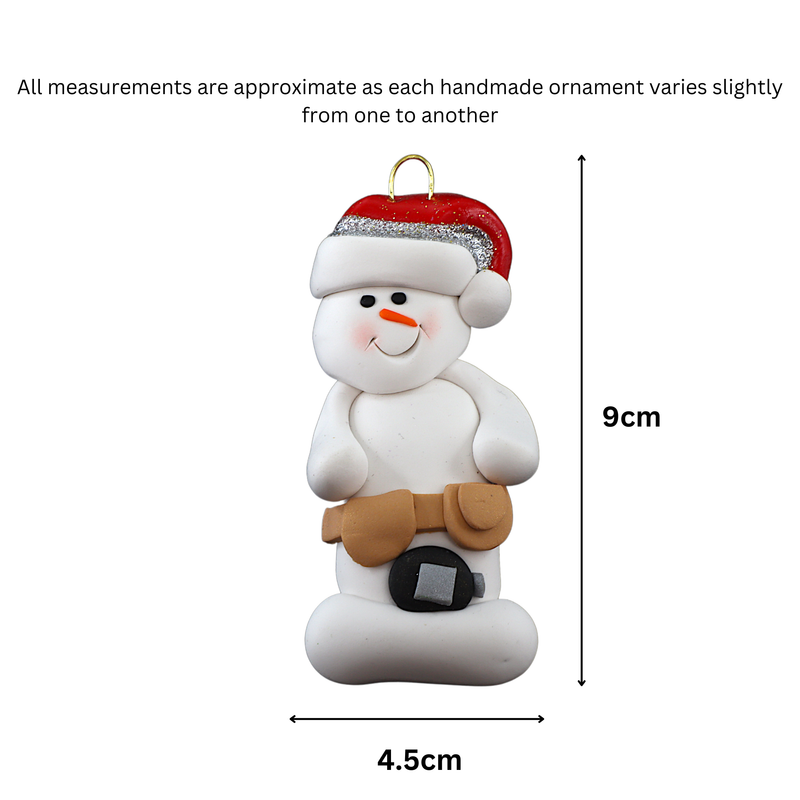 Snowman Carpenter Christmas Ornament